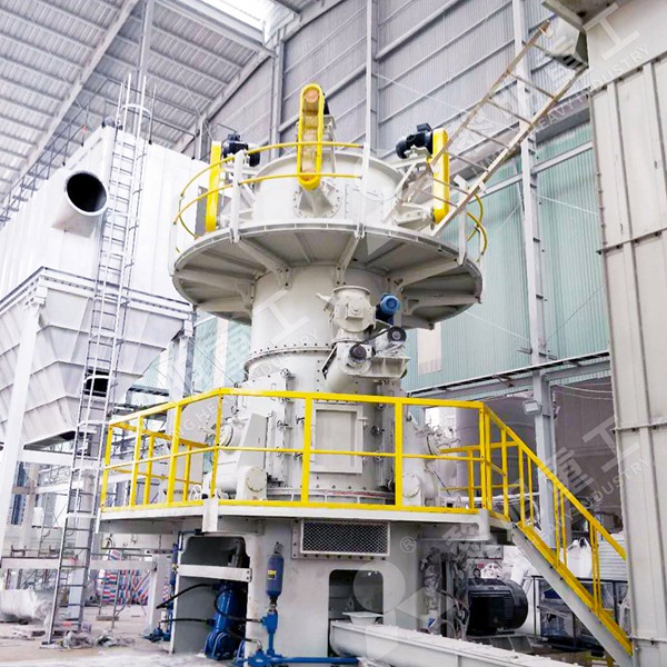 LM Vertical Roller Mill in an industrial plant grinding calcite for ceramic production