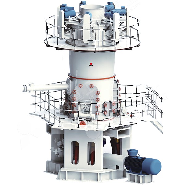 Diagram of a complete Raymond Mill grinding system with classifier, blower, and dust collector for limestone powder production