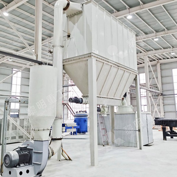 Marble ultrafine grinding mill for paint production line overview showing main grinding unit and classification system